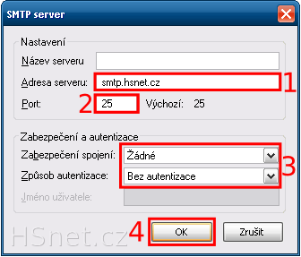 Mozilla Thunderbird - SMTP server