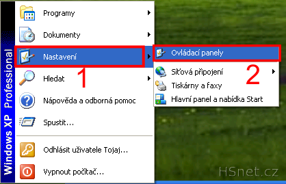 Klasické start menu - Nastavení - Ovládací panely